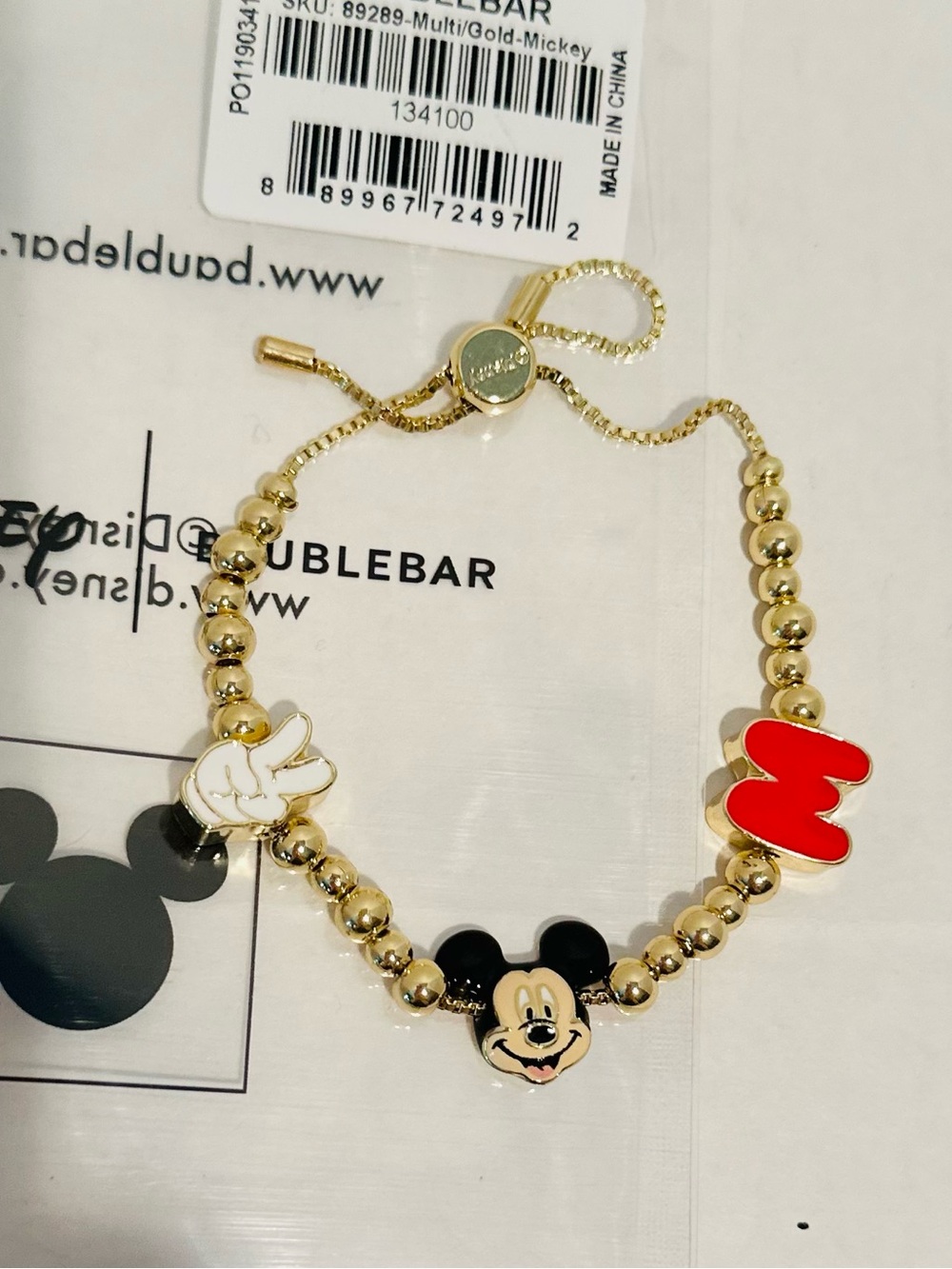 Baublebar NWT Disney Mickey Mouse Pisa Charm Bracelet